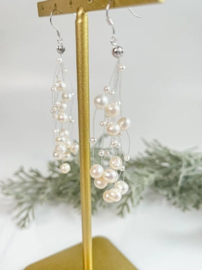 Starry Sky Pearl Earrings - pearl-shell