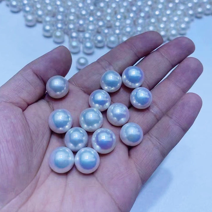 Freshwater Edison White Pearls 10-14mm 4A Grade Round Strong Light Flawless Like Australian White Pearls - pearl-shell