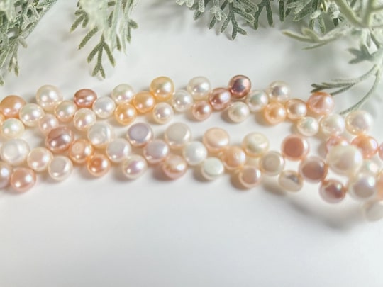 Bread Pearl Woven Choker,Necklace,104 nature bread pearls - pearl-shell