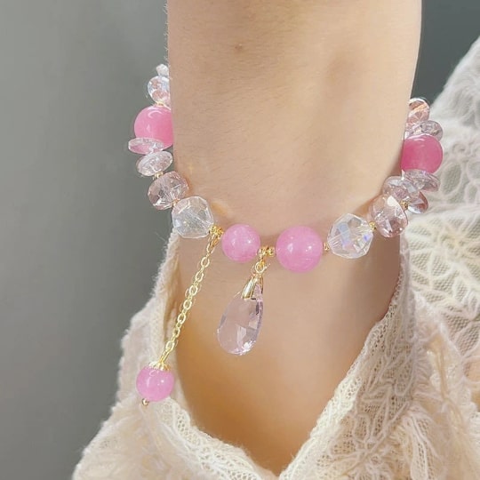 New Vacation Style Forest Crystal Strings,Handmade Women Stretchy Bracelet,Healing Crystal Bracelet,Gemstone Bracelet - pearl-shell