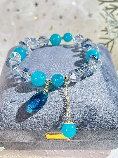 New Vacation Style Forest Crystal Strings,Handmade Women Stretchy Bracelet,Healing Crystal Bracelet,Gemstone Bracelet - pearl-shell