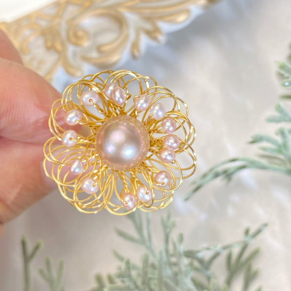 Handmade Blossom Wire Wrapping Ring - pearlsclam