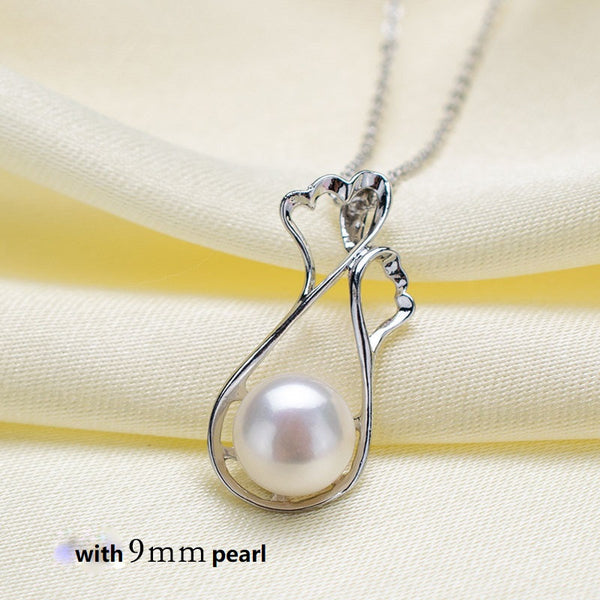 Bottle shaped Pendant Accessory Pearl Holder with chain (Doesn't include pearl) - pearlsclam