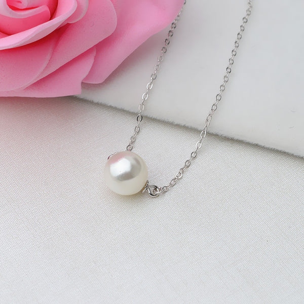 S925 Sterling silver floating necklace (Doesn't include pearl) - pearlsclam
