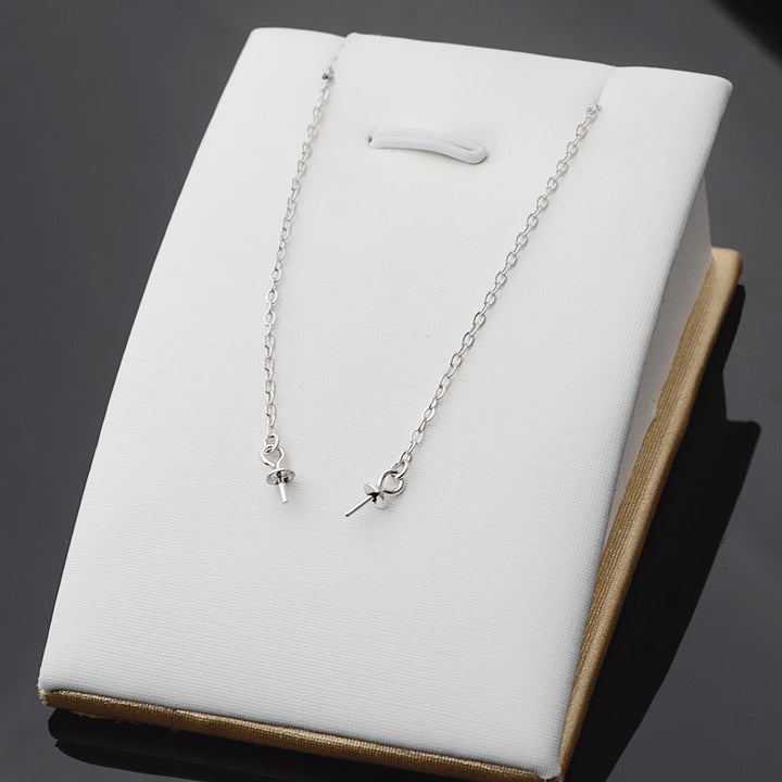 S925 Sterling silver floating necklace (Doesn't include pearl) - pearlsclam