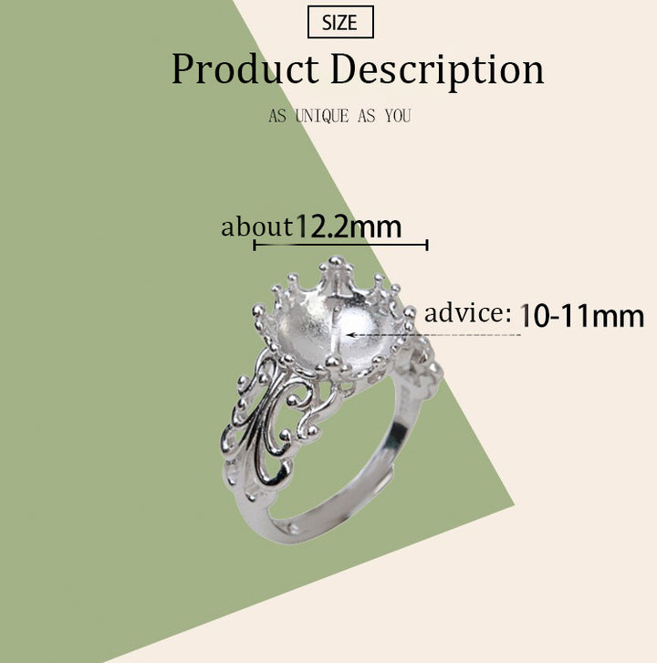 S925 Sterling silver Adjustable Blossom Ring holder - pearl-shell