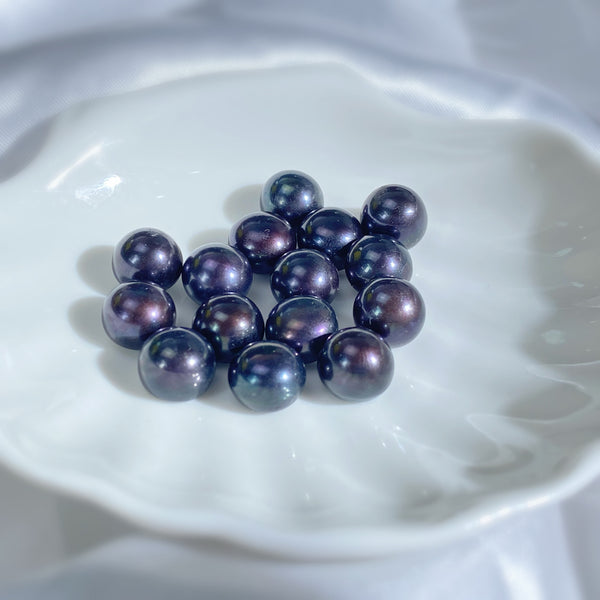 Button/Bread shaped fresh water Pearls(Black) - pearlsclam