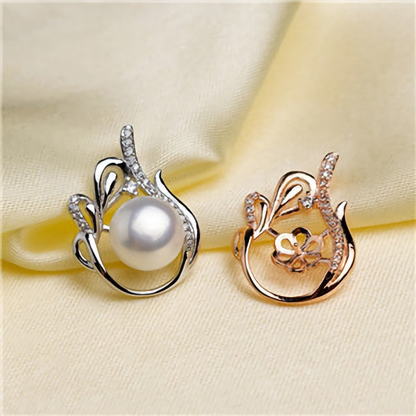 Water drop(type2) shaped Pendant Accessory Pearl Holder with chain (Doesn't include pearl) - pearlsclam