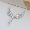 S925 Sterling Silver angel wing Pendant Accessory Pearl Holder with chain (Doesn't include pearl) - pearlsclam