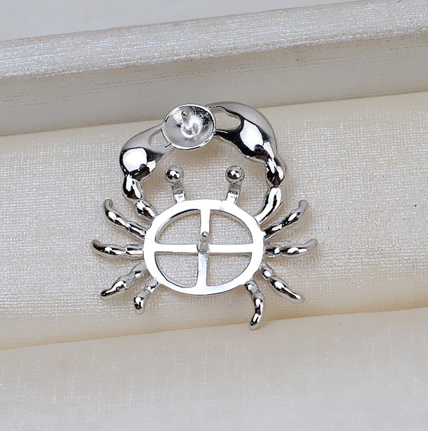 S925 Sterling silver Crab Pendant Accessory Pearl Holder with chain (Doesn't include pearl) - pearlsclam