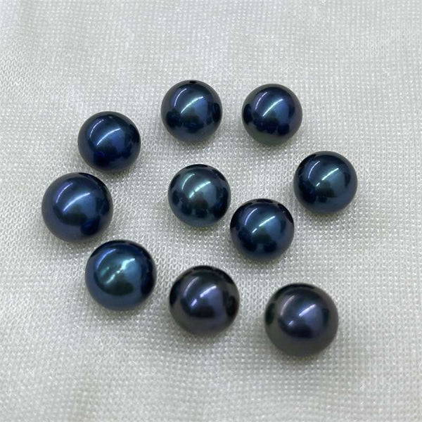 7-8mm Round shaped colored fresh water Pearls(Dark Green) - pearlsclam