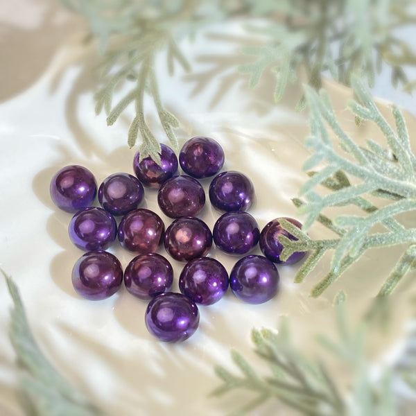 Button/Bread shaped fresh water Pearls(Demon purple) - pearlsclam